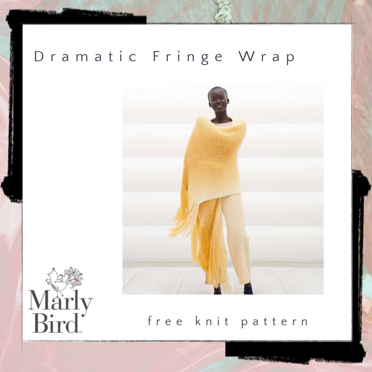 Easy Stunning Dramatic Knit Fringe Wrap Free Pattern Marly Bird
