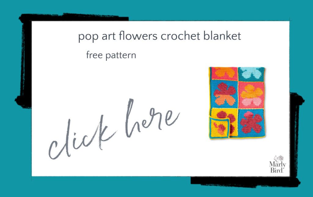 Bernat Pop Art Flowers Crochet Blanket Free Pattern