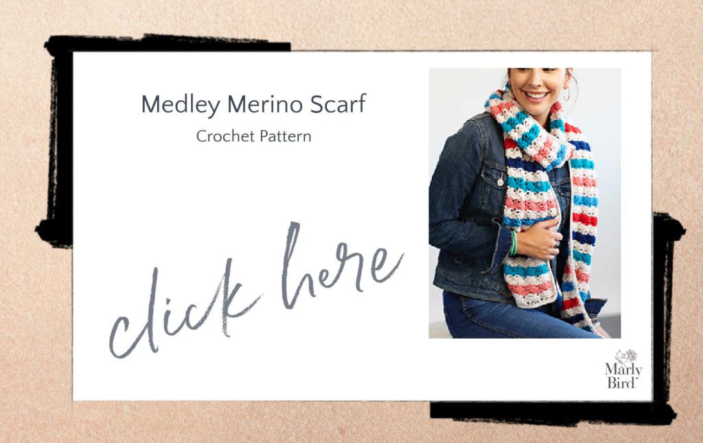 striped crochet scarf pattern - Medley Merino - Marly Bird