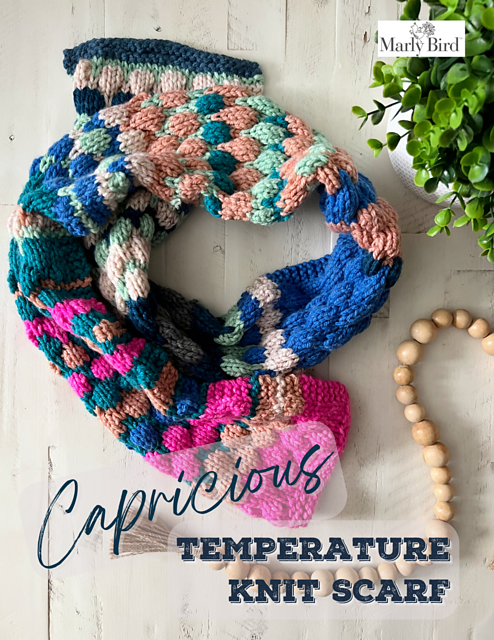 Capricious temperature knit scarf pattern - Marly Bird