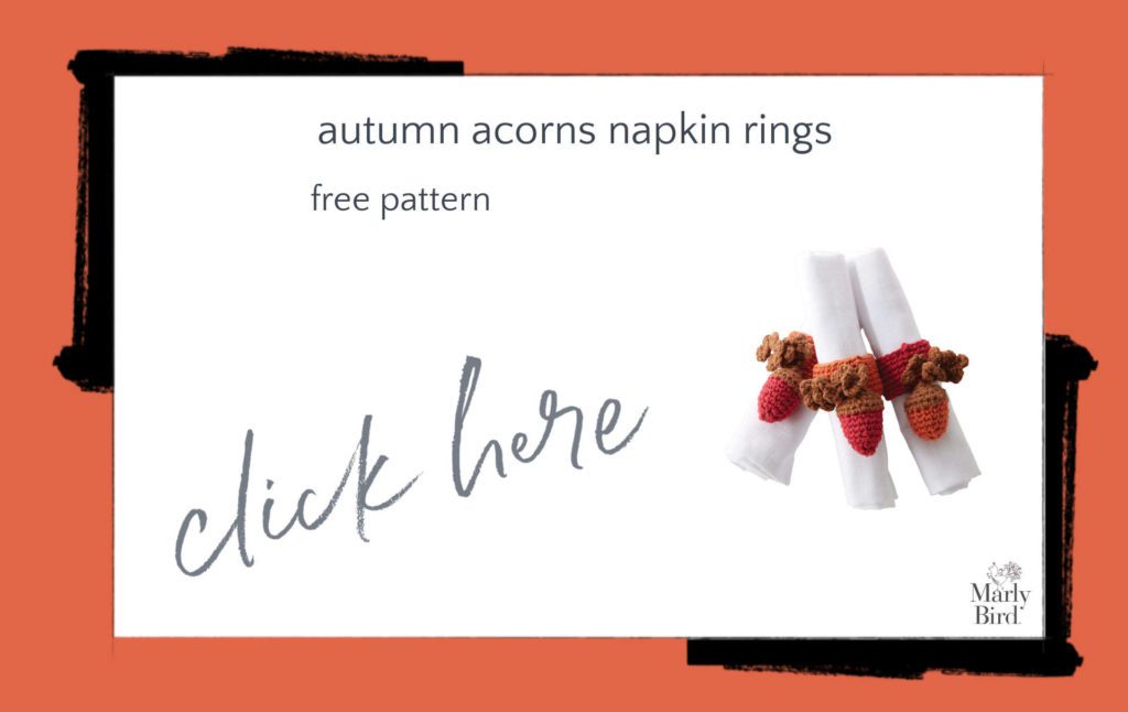 Autumn Acorns Napkin Rings Free Crochet Pattern