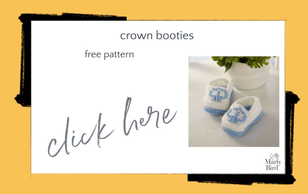 Crown Booties Free Crochet Pattern
