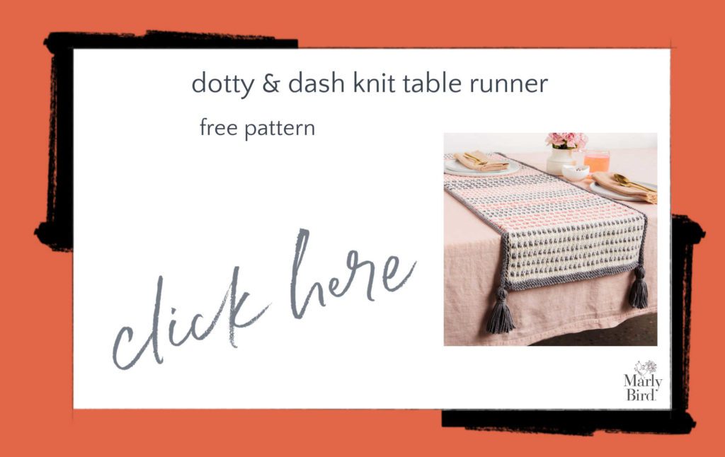 Dotty & Dash Knit Table Runner Free Knitting Pattern