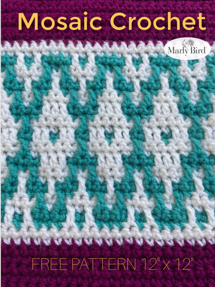 Crochet Mosaic block close-up - Marly Bird