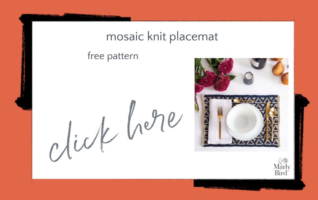Mosaic Knit Placemat free pattern
