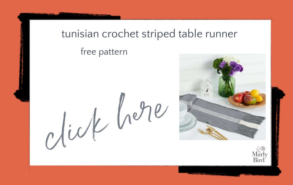 Tunisian Crochet Striped Table Runner Free Tunisian Crochet Pattern
