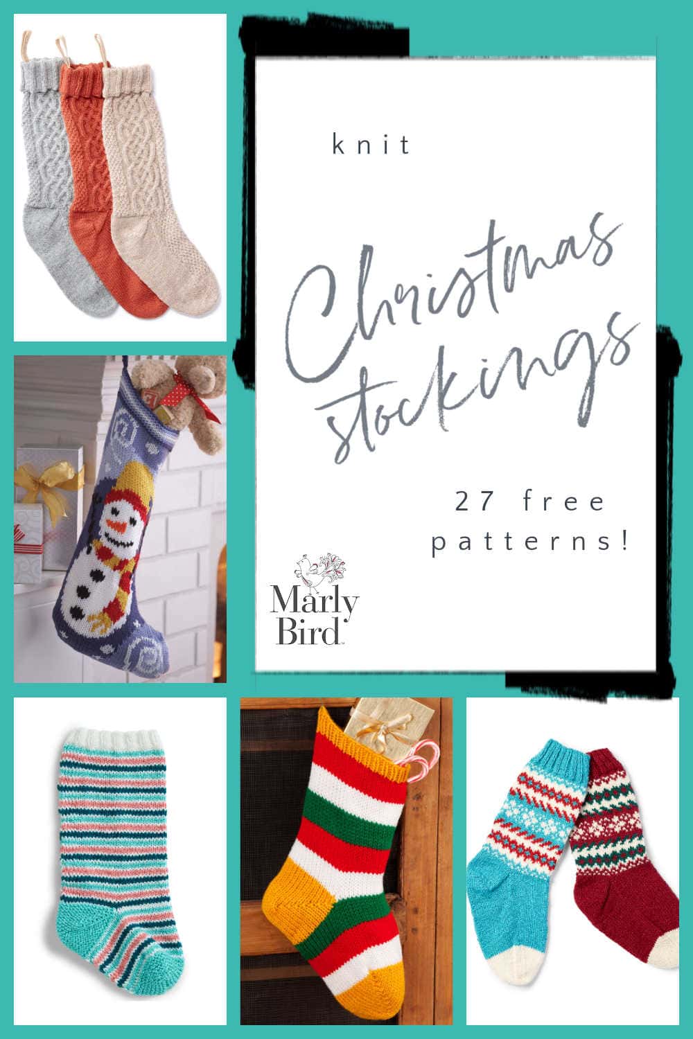 27 Free Knit Christmas Stocking Patterns! | Marly Bird