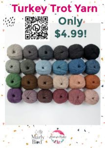 Upcycle Alpaca Blend Worsted Weight Yarn on sale for $4.99. This yarn is used for the Marly Bird Turkey Trot 2022 Event