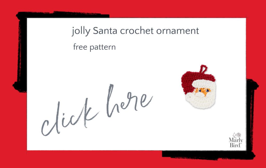 Jolly Santa Crochet Ornament Free Crochet Pattern - knit and crochet Santa Claus patterns - Marly Bird
