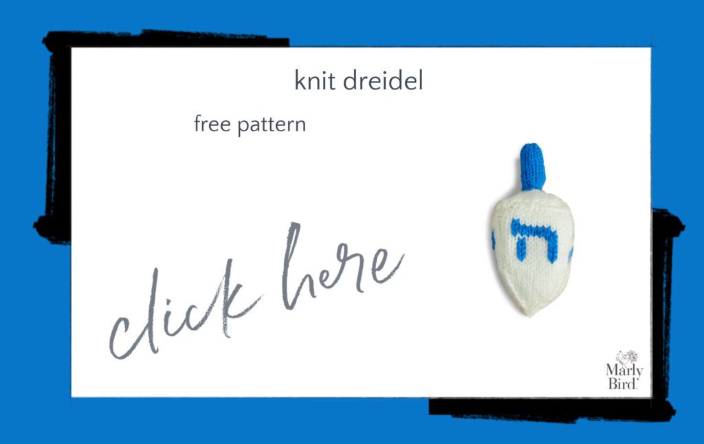 Knit dreidel pattern - Hanukkah patterns to crochet and knit - Marly Bird