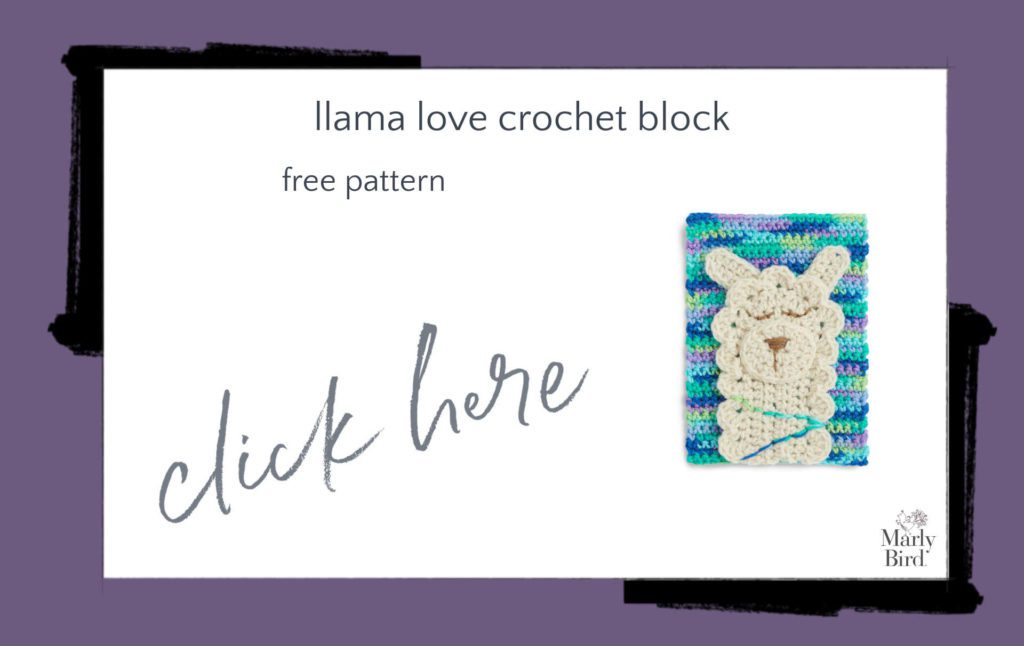 Llama Love Crochet Block