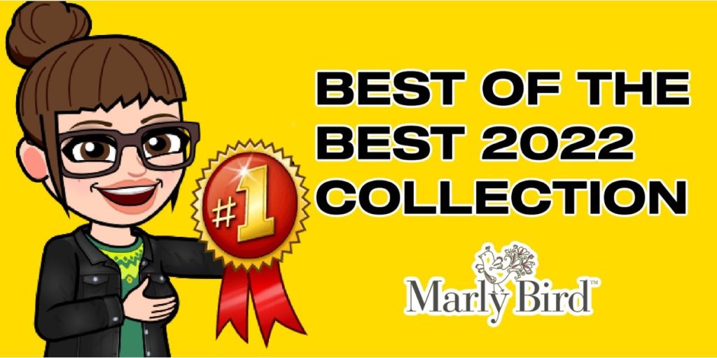 Best of the best patterns 2022 banner with Marly Bird Bitmoji holding a #1 ribbon