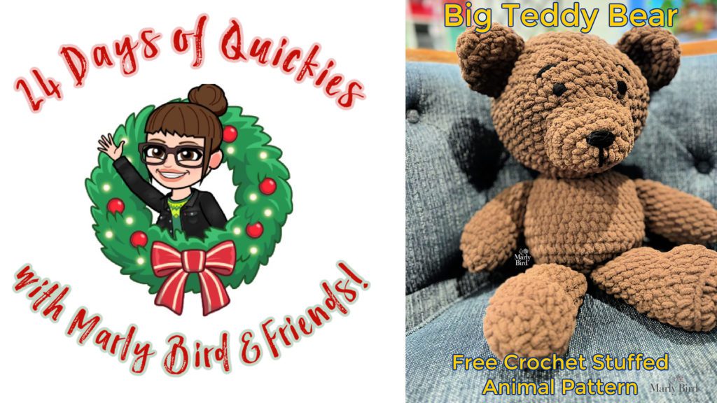 Crochet stuffed animal pattern - big teddy bear - crochet and knit gifts - Marly Bird