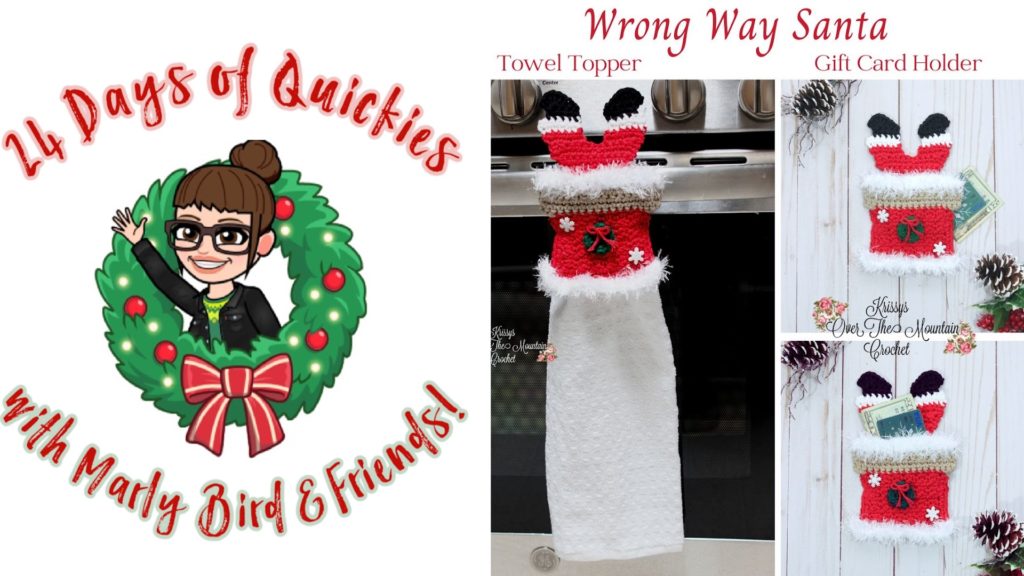 Crochet santa towel topper pattern - crochet and knit gifts - Marly Bird