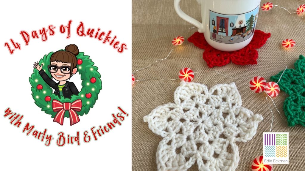 Crochet snowflake coaster pattern 