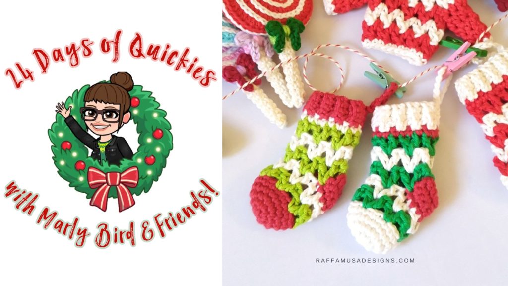 Crochet mini stocking ornament pattern