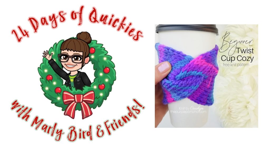 Knit twist cup cozy pattern