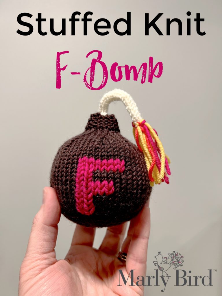 Stuffed knit F-bomb image - make up a game as you watch the game.