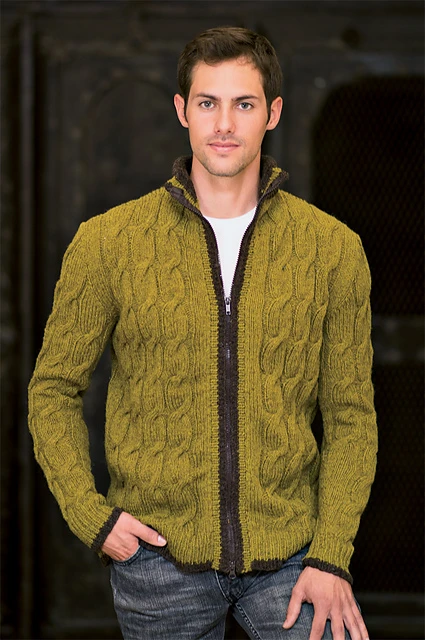 Nottingham Knit Cardigan with Cables and Zipper - Marly Bird 