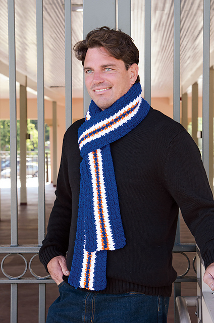Game Day Crochet Scarf - crochet gift idea for Dad