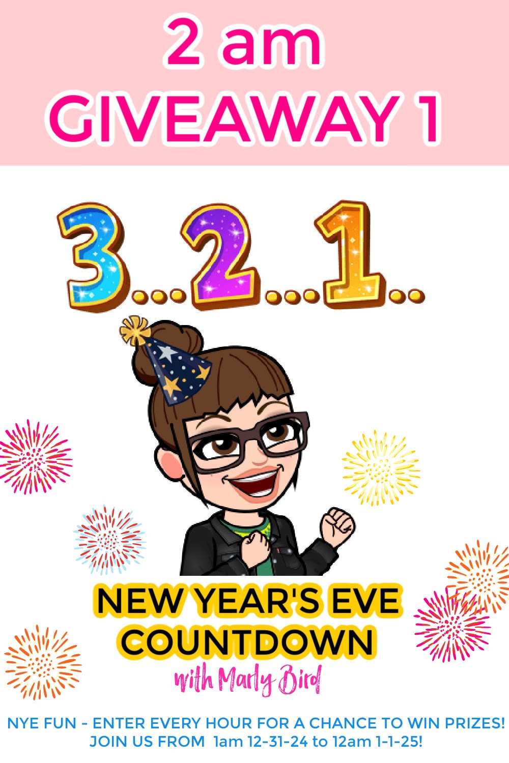 NYE Countdown 2025 2am Giveaway 1 Marly Bird