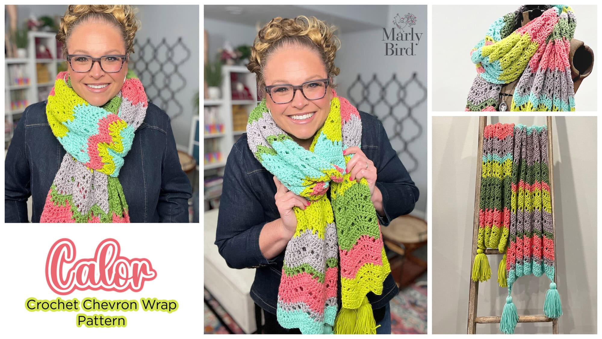 Free Crochet Chevron Wrap Pattern - Calor Chevron Wrap | Marly Bird, image size:2000x1125