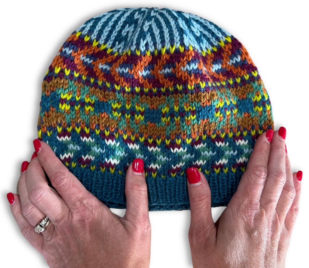 Kaleidoscope Harmony Hat - free knit hat pattern - Marly Bird