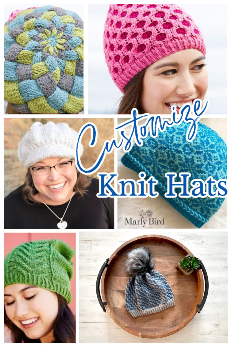 Customize knit hats - patterns available from Marly Bird