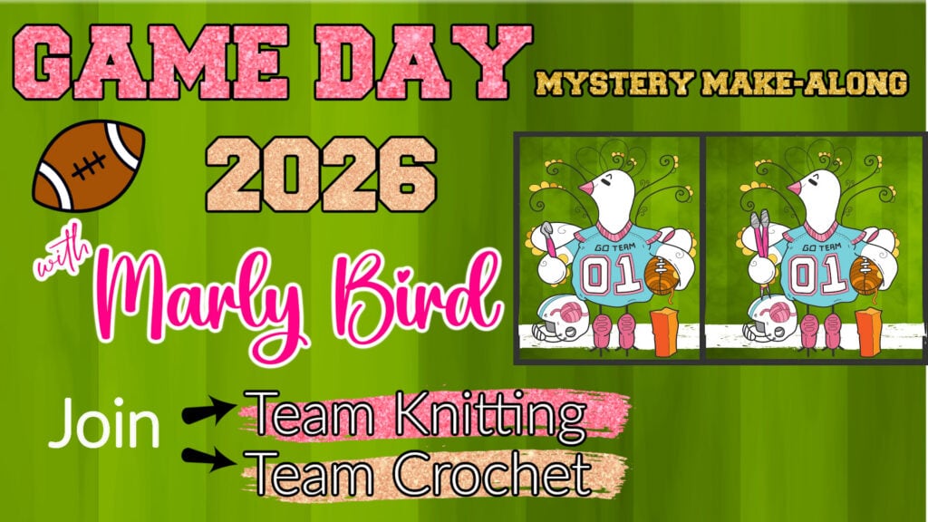 Green graphic with football, cartoon birds in team jerseys, and text about Game Day Mystery Make-Along event.