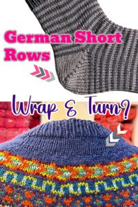 Image showing German short rows or W&T knitting techniques - Marly Bird