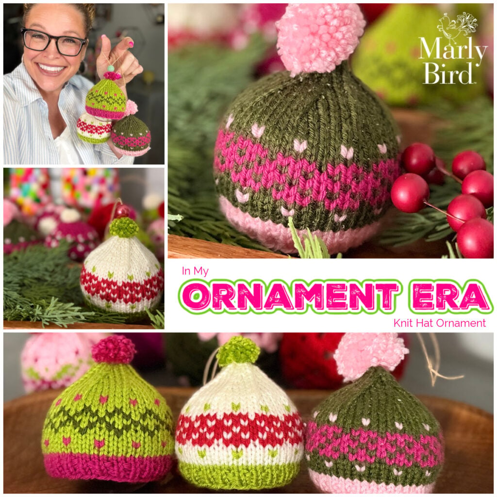 In My Ornament Era Fair Isle Knit Hat Ornament in Holiday Colors