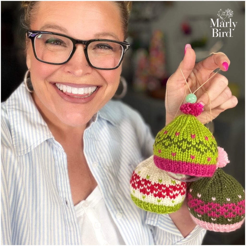 In My Ornament Era Fair Isle Knit Hat Ornament β Profile View