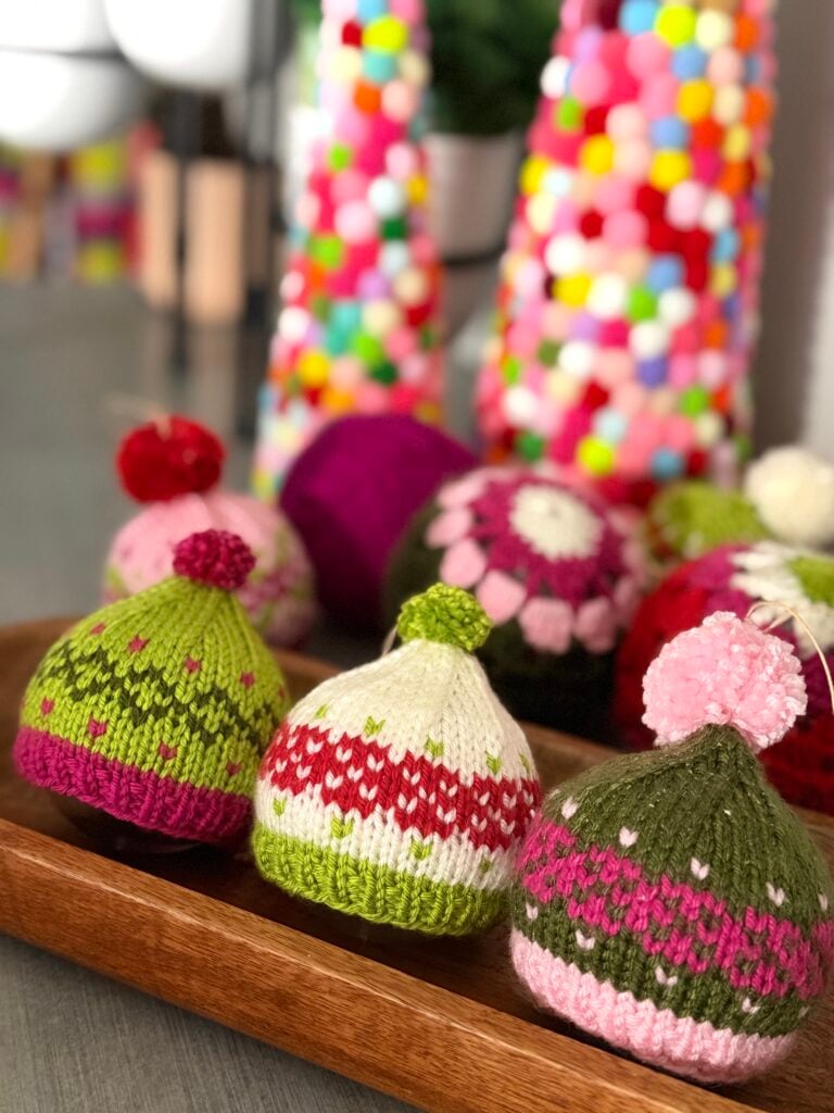 In My Ornament Era Knit Ornaments in Multiple Holiday Color Combinations