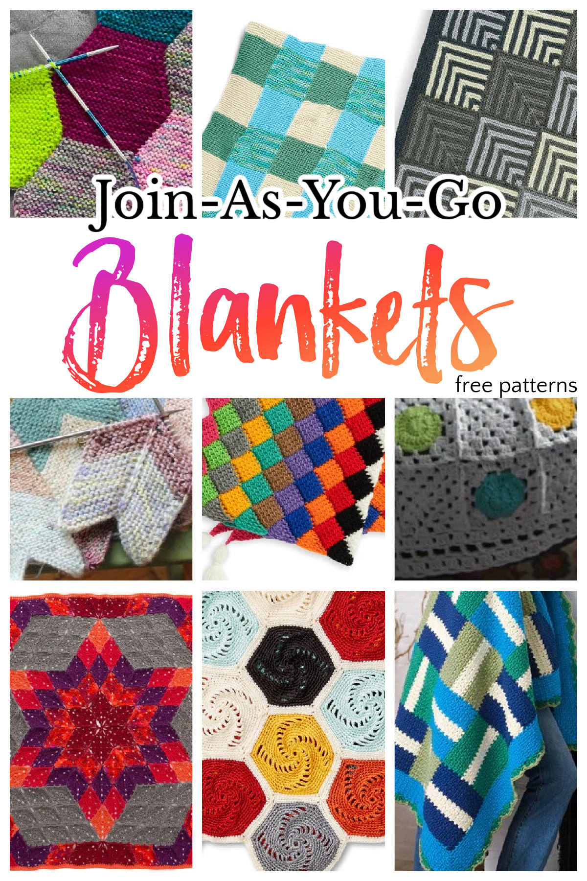 Join as you go Blankets - Knit Crochet and Tunisian - Marly Bird