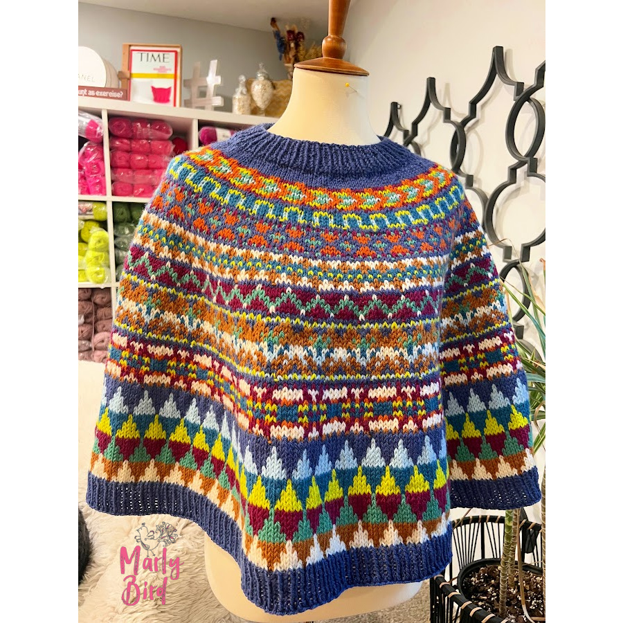 KAL Kaleidoscope Poncho -  your knit rainbow!
