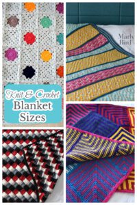 A vibrant collage showcasing a variety of knit and crochet blankets by Marly Bird, featuring different sizes and patterns including colorful granny squares, textured stripes, bold chevrons, and classic mosaic styles, all representing the diverse creativity in yarn crafts. - marly bird