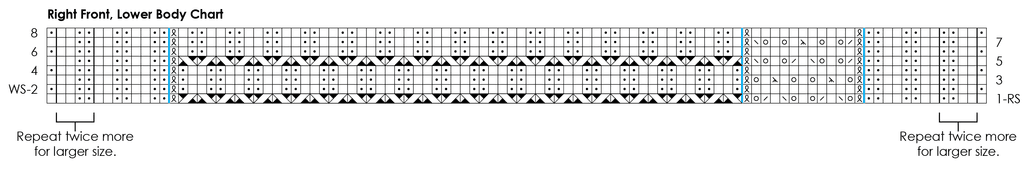 Sycamore Ruana lower right front stitch diagram