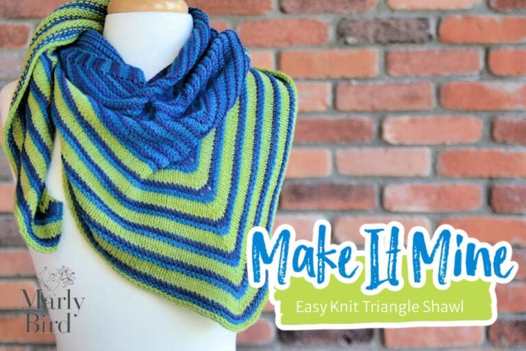 Make it Mine Shawl | Easy Knit Triangle Shawl | Free Pattern | Marly Bird