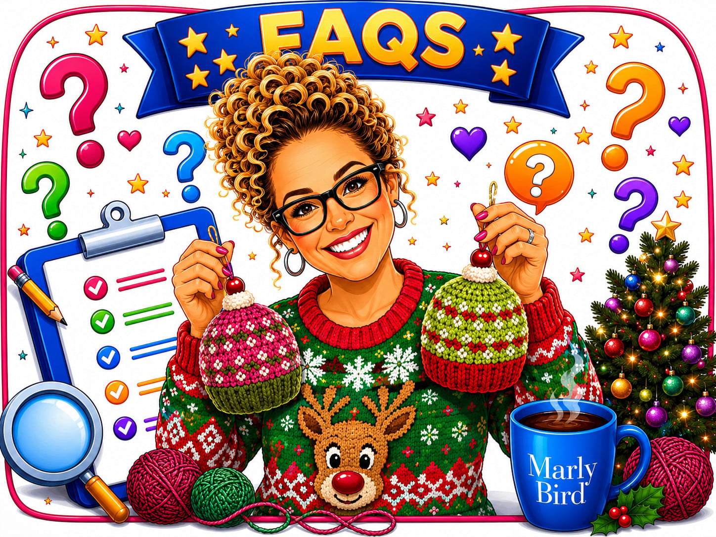 Frequently asked questions about the Merry Mischief free crochet hat ornament pattern