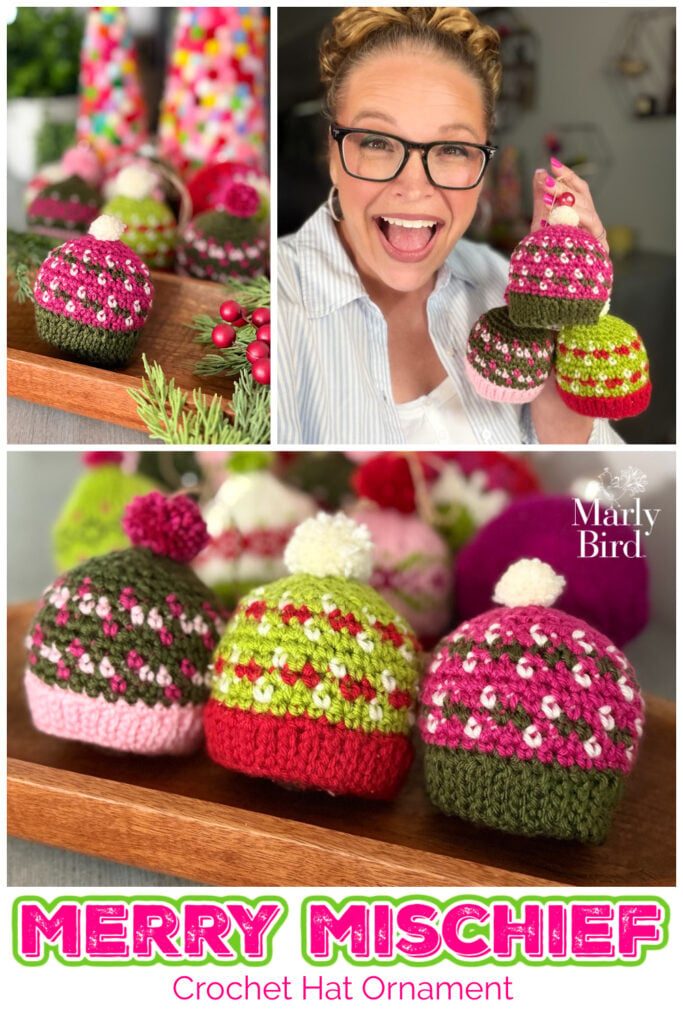 Free crochet hat ornament pattern — Merry Mischief by Robyn Chachula for Marly Bird