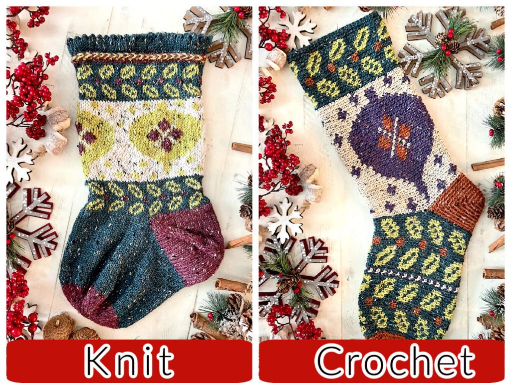 Knit and crochet stocking samples - Marly Bird