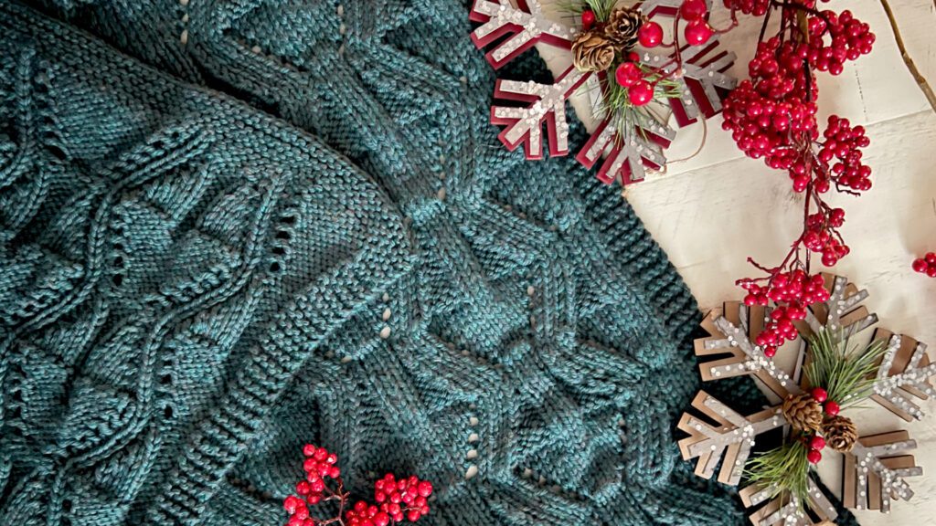Mistletoe Knit Lace Blanket - Bulky Weigh Yarn - Swish Bulky - Marly Bird