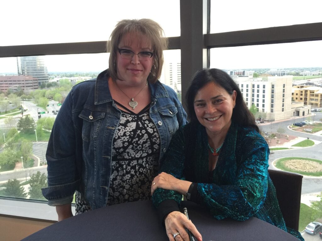 Diana Gabaldon and Marly Bird at a book signing for Outlander