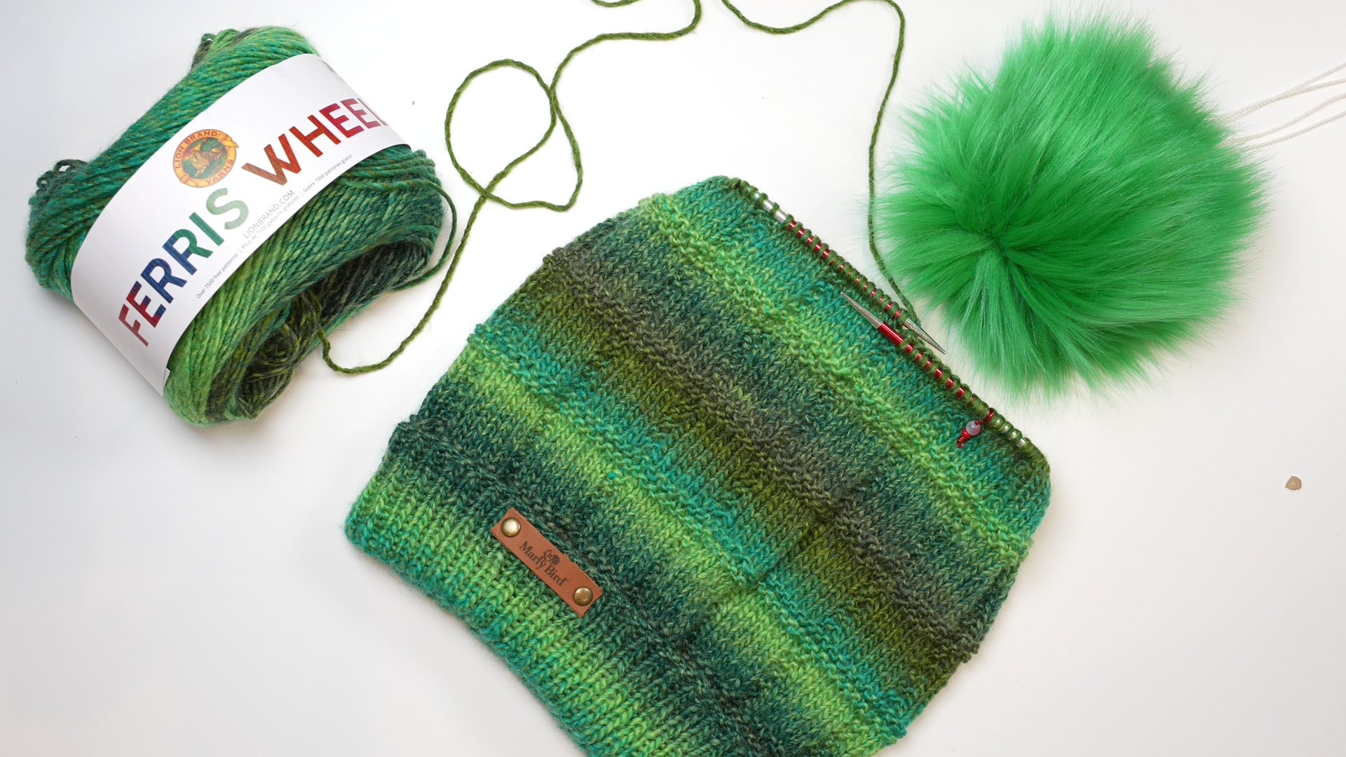 Knitting the Rory Hat WIP — Stockinette Windows stitch in Lion Brand Ferris Wheel yarn
