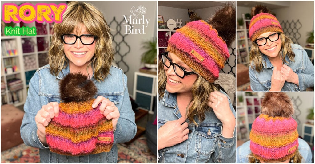 Rory Knit Hat free beginner knit hat pattern by Marly Bird — pink colorway