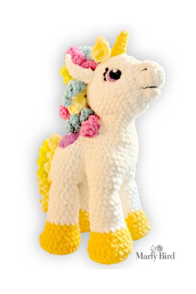 Sparkle The Unicorn - 20" crochet amigurumi unicorn - Marly Bird