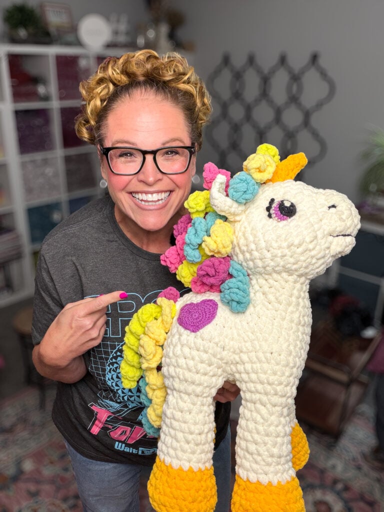 Sparkle the Crochet Unicorn free pattern - follow along on social with #SparkleWithMarly