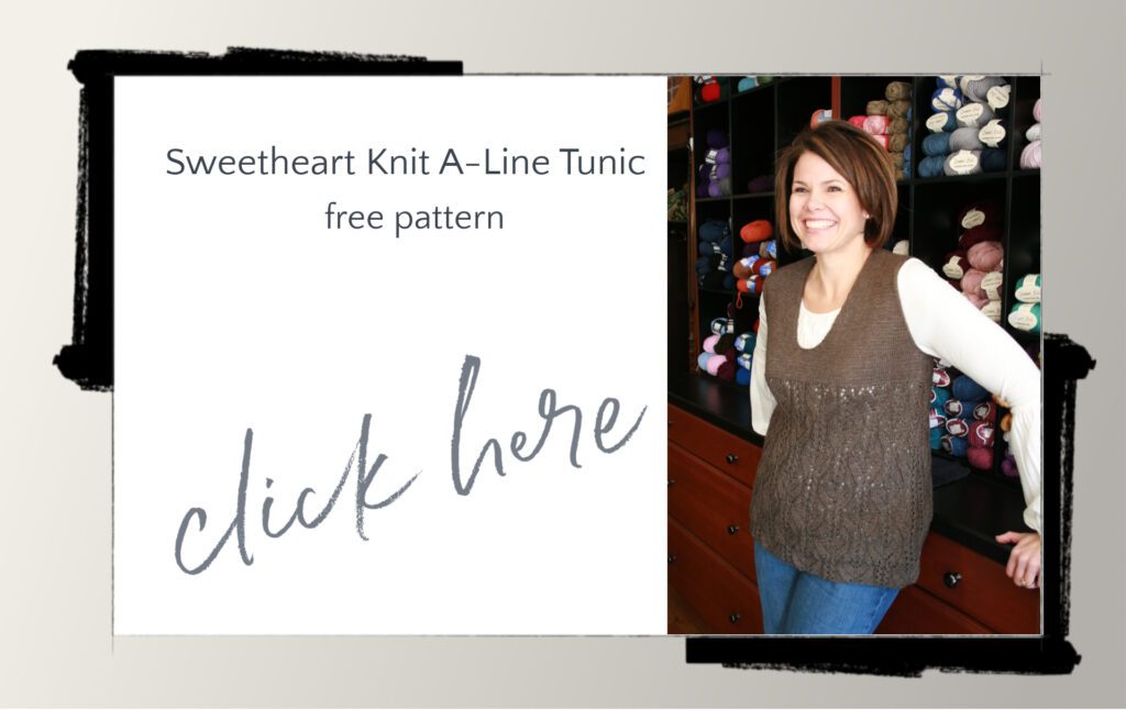 Sweetheart knit a-line tunic free pattern click here-Marly Bird
