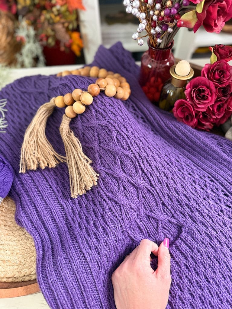 Marly Bird wearing the blocked Sycamore Knit Ruana