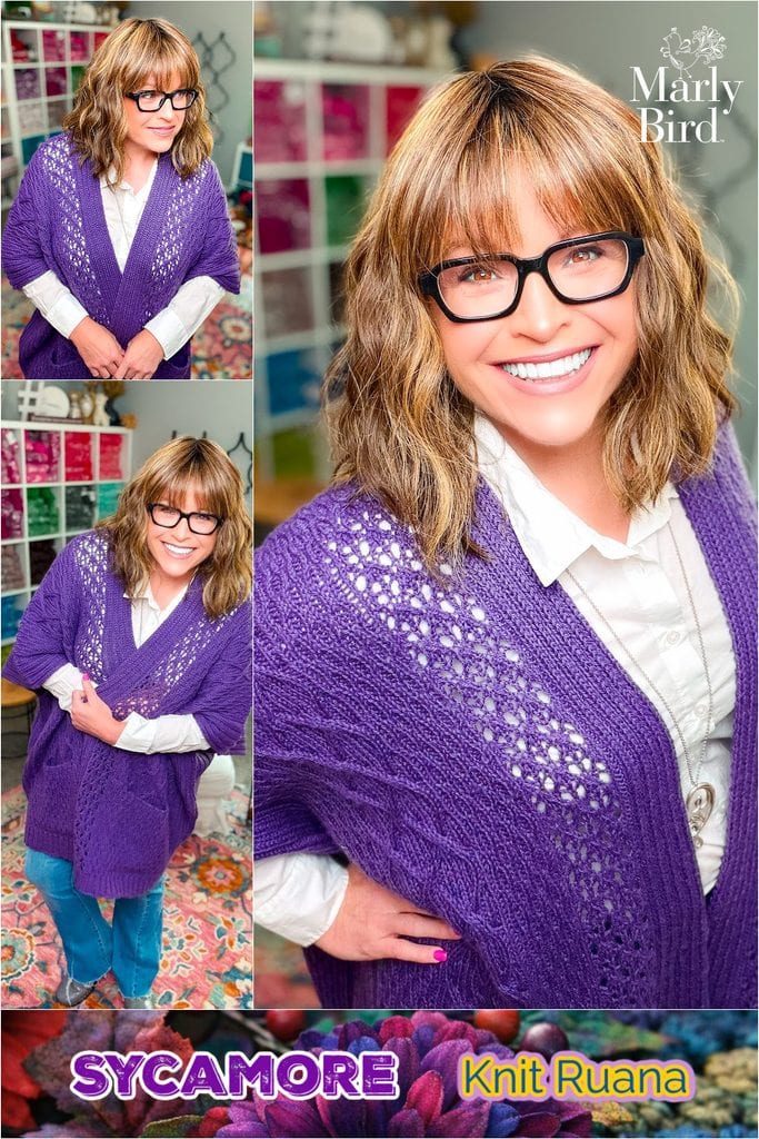 Free Sycamore Knit Ruana pattern by Marly Bird — lace, cables, and built-in pockets